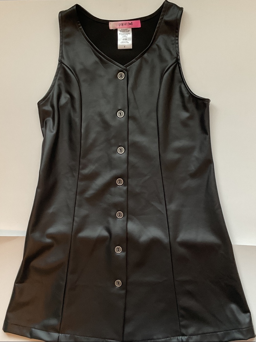 Paper Doll Faux Leather Button-Front Dress